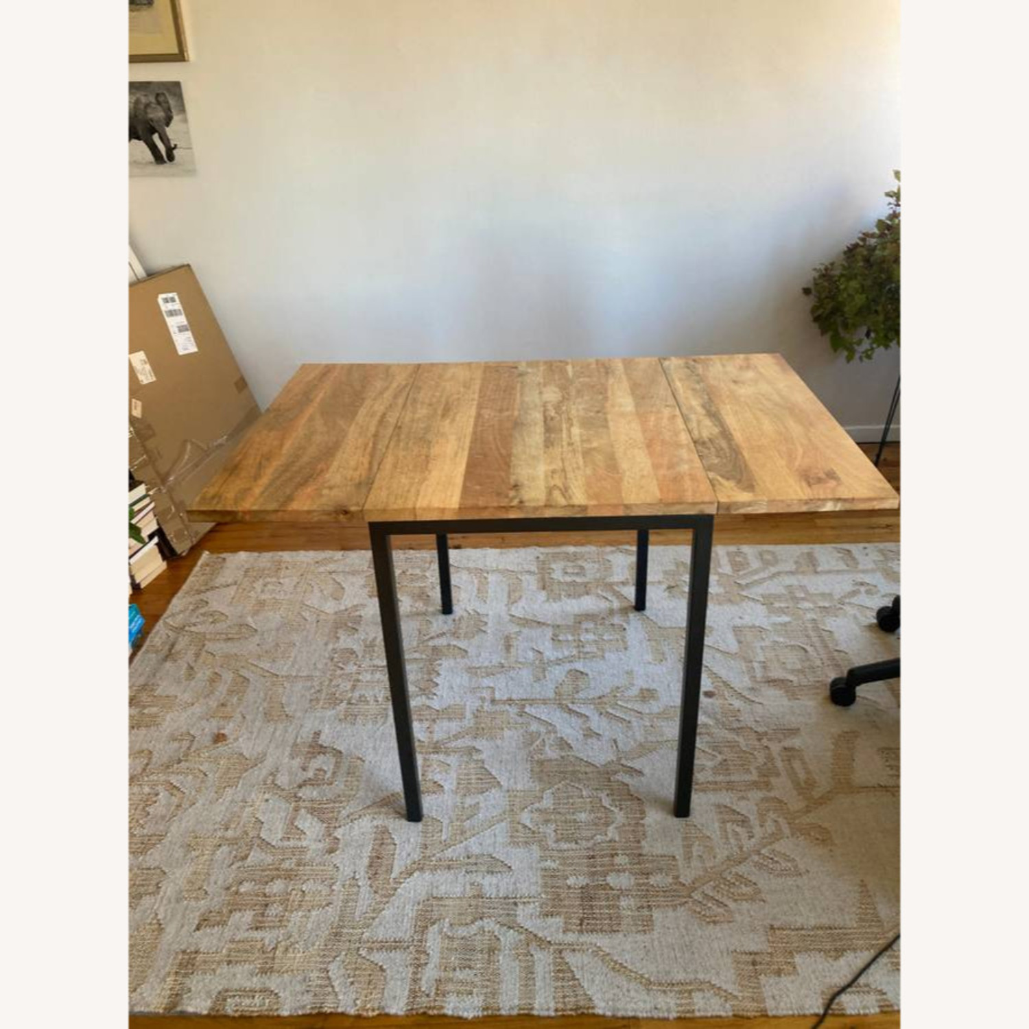 West Elm Box Frame Drop Leaf Extendable Table - image-3