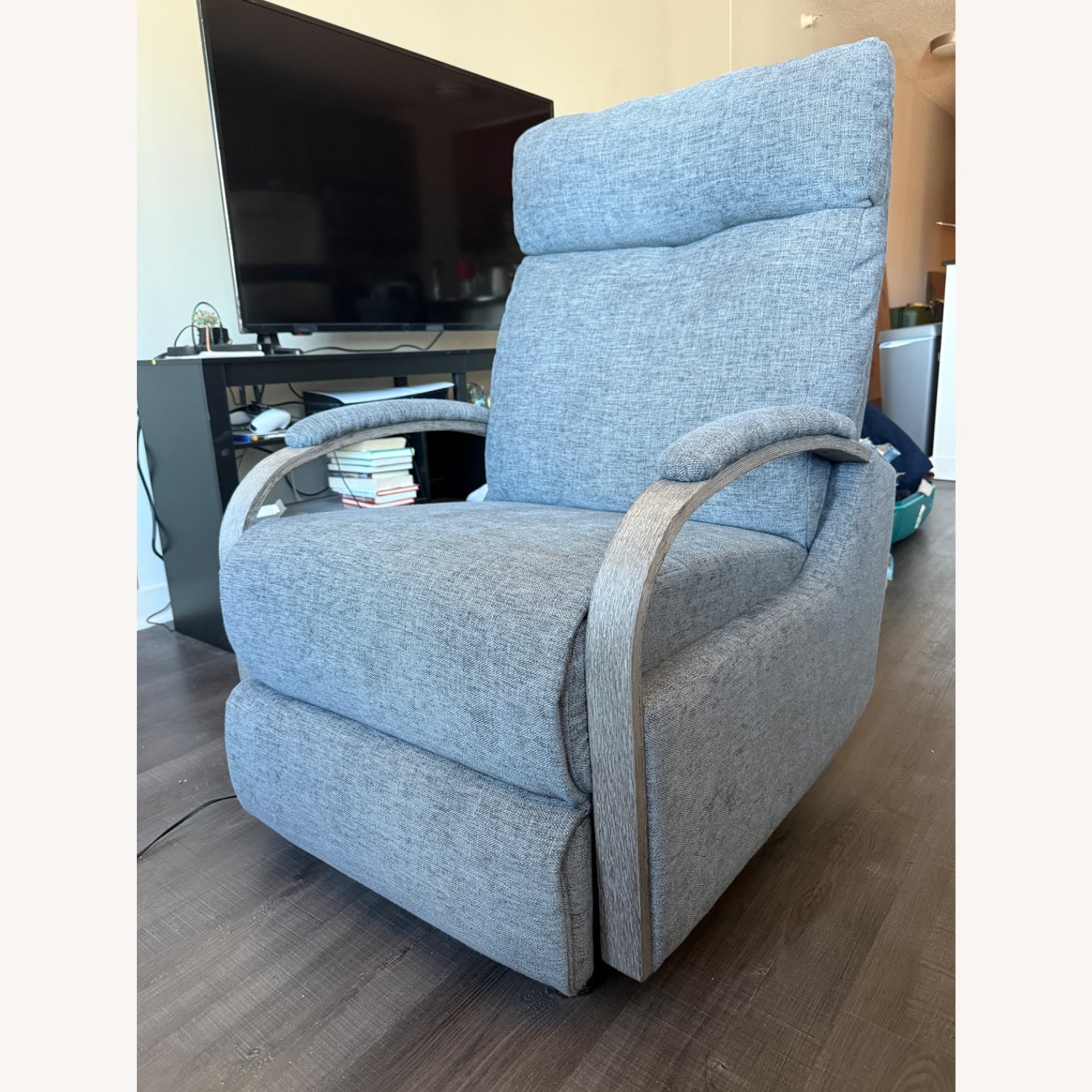 Dark Gray Fabric Recliner - image-2