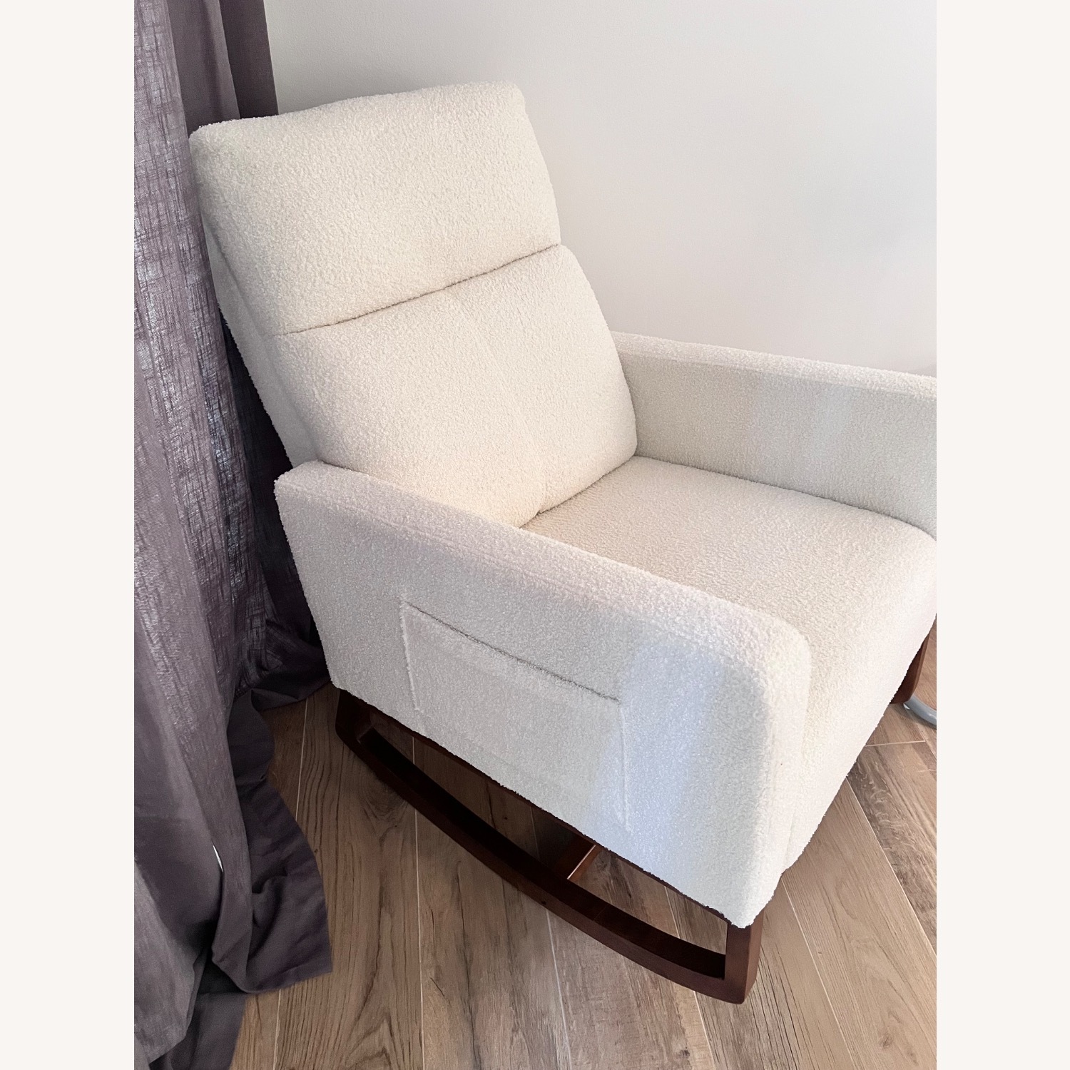Amazon White Boucle Nursing Chair - image-3