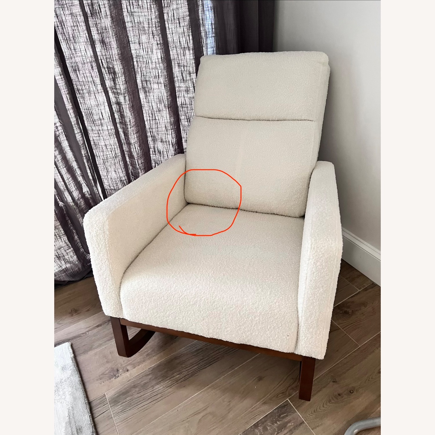 Amazon White Boucle Nursing Chair - image-4