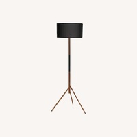Article Stilt Dark Brown Wood Floor Lamp