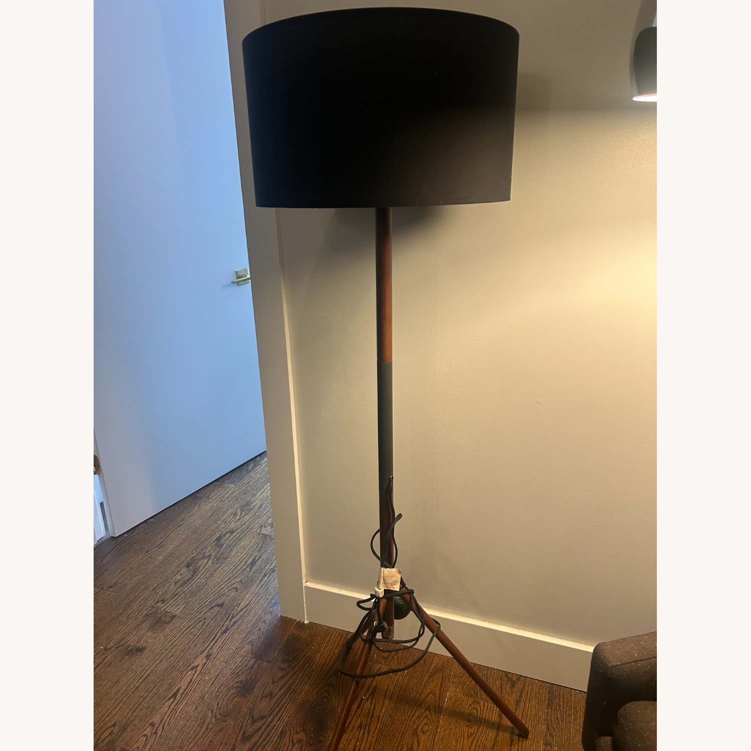 Article Stilt Dark Brown Wood Floor Lamp - image-3