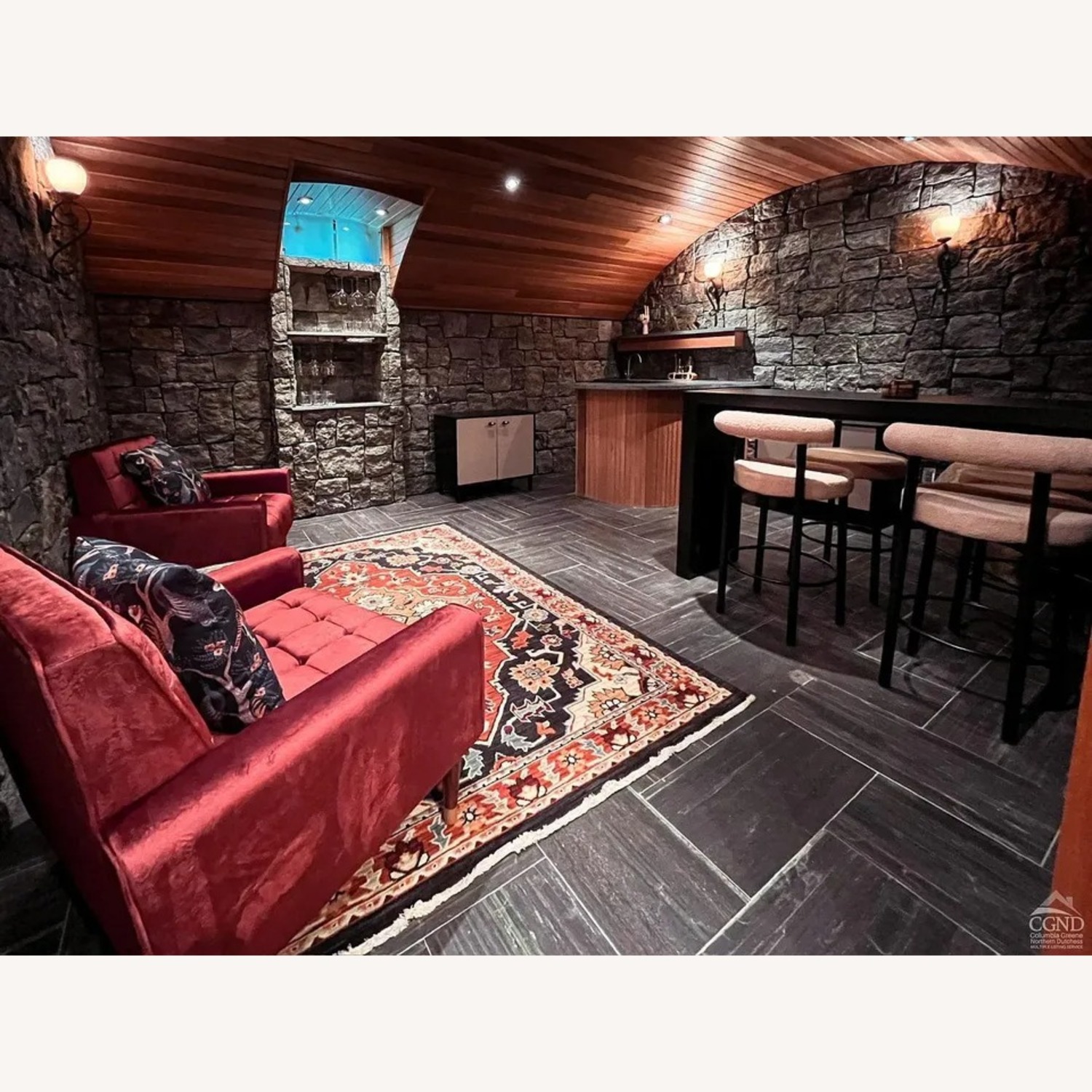 Bed Bath & Beyond Red Velvet Armchair, Button-Tufted - image-2