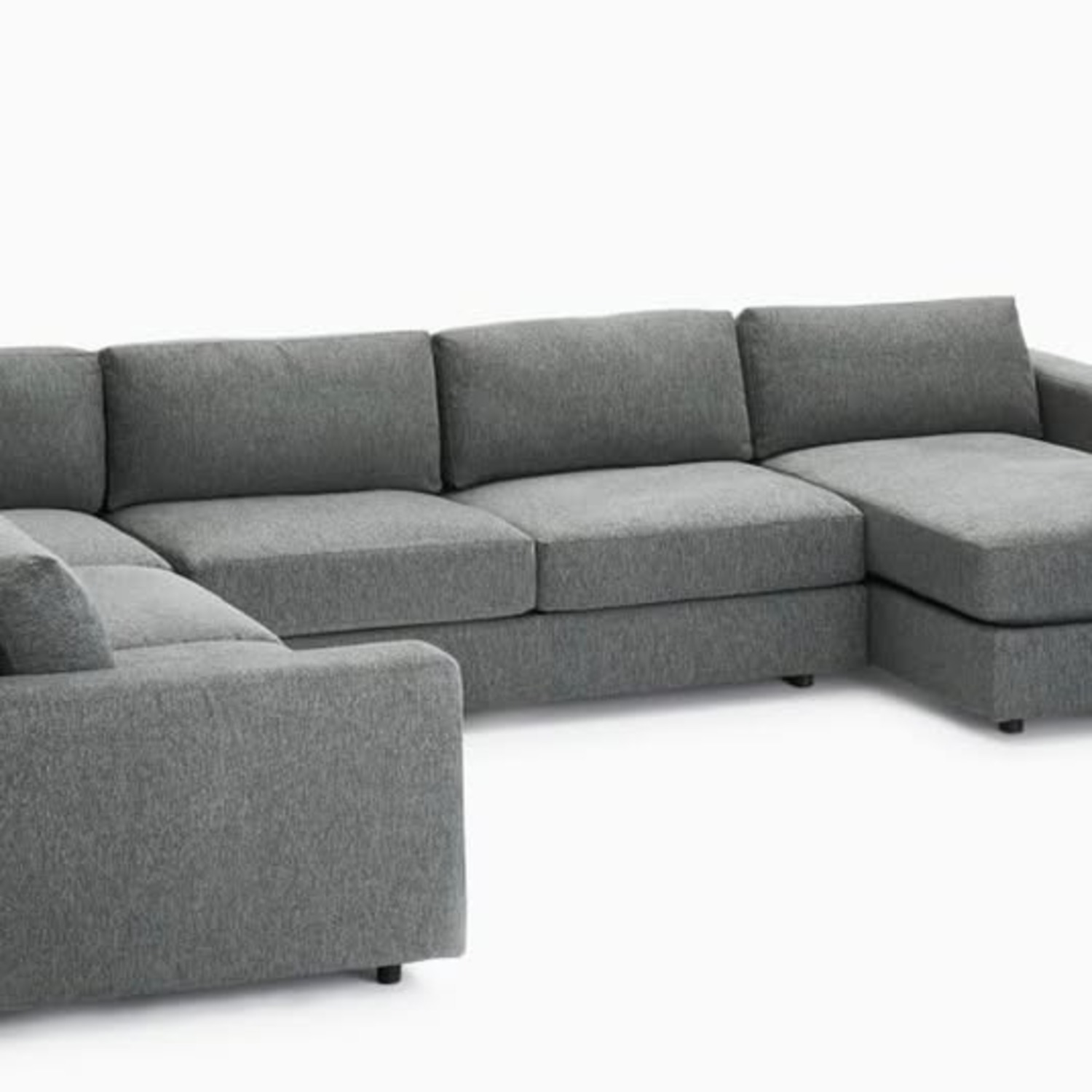 West Elm Black Fabric 3+ Piece Sectional - image-3