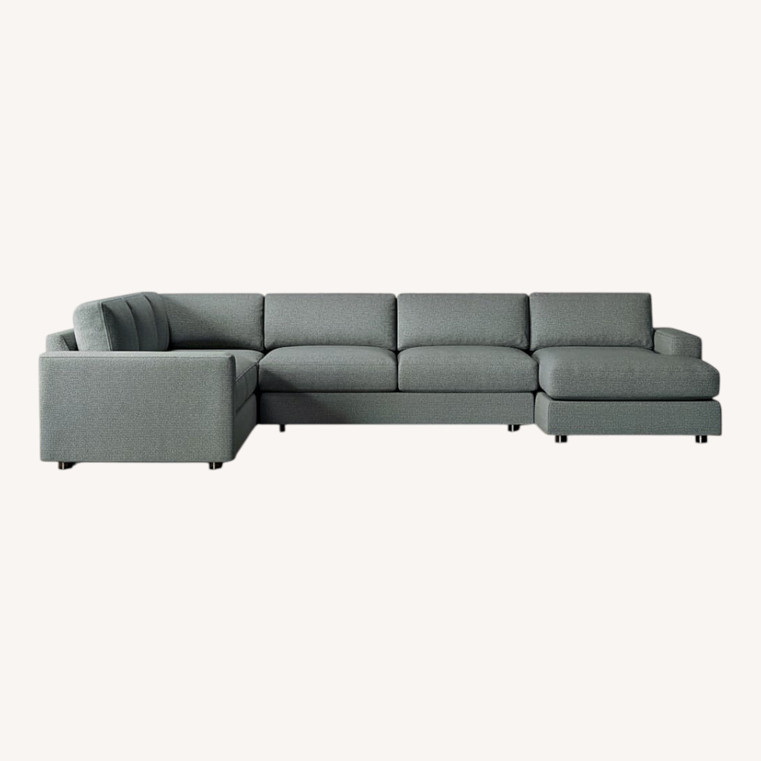 West Elm Black Fabric 3+ Piece Sectional - image-0