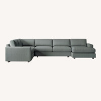 West Elm Black Fabric 3+ Piece Sectional