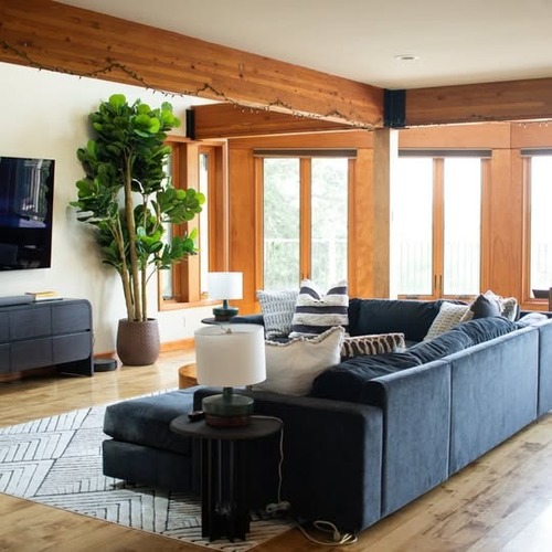 Used West Elm Black Fabric 3+ Piece Sectional for sale on AptDeco