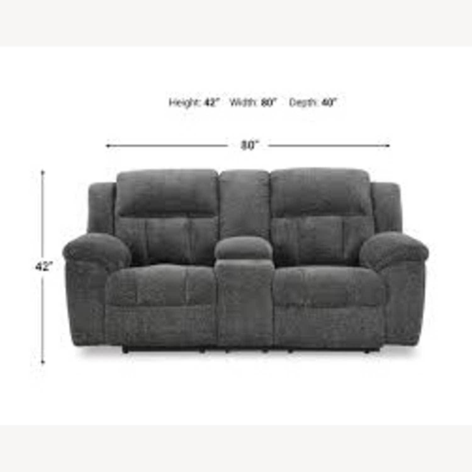 Ashley Furniture Frohn Dark Gray Fabric Loveseat - image-4