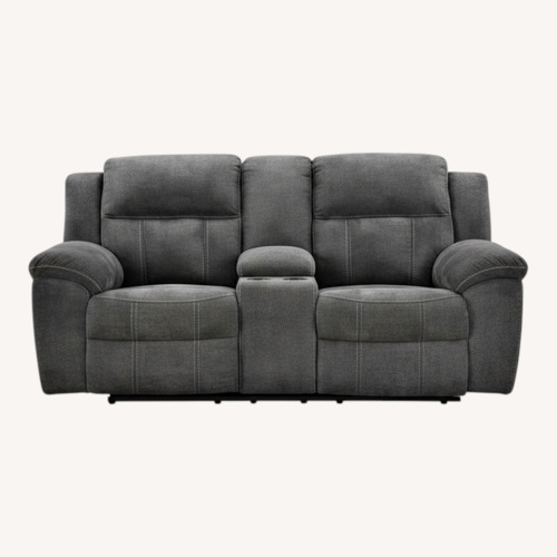 Used Ashley Furniture Frohn Dark Gray Fabric Loveseat for sale on AptDeco