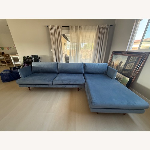 Used AllModern Miller 2 Blue 2 Piece Sectional for sale on AptDeco