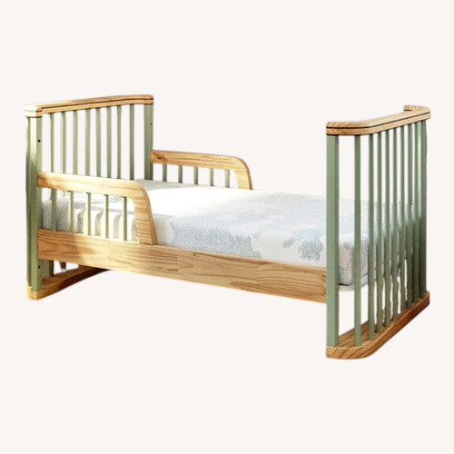 Used Candy Cloud Green Wood Toddler Bed for sale on AptDeco