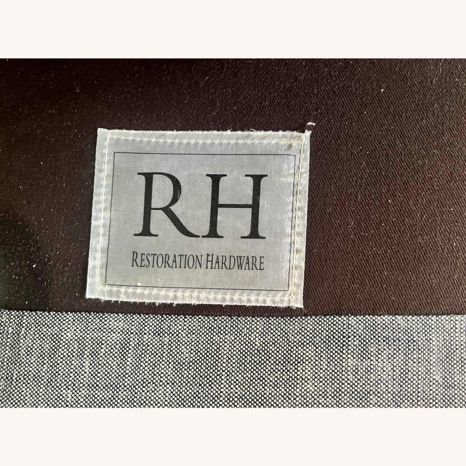 Restoration Hardware Blue Linen Chaise Lounge - image-4