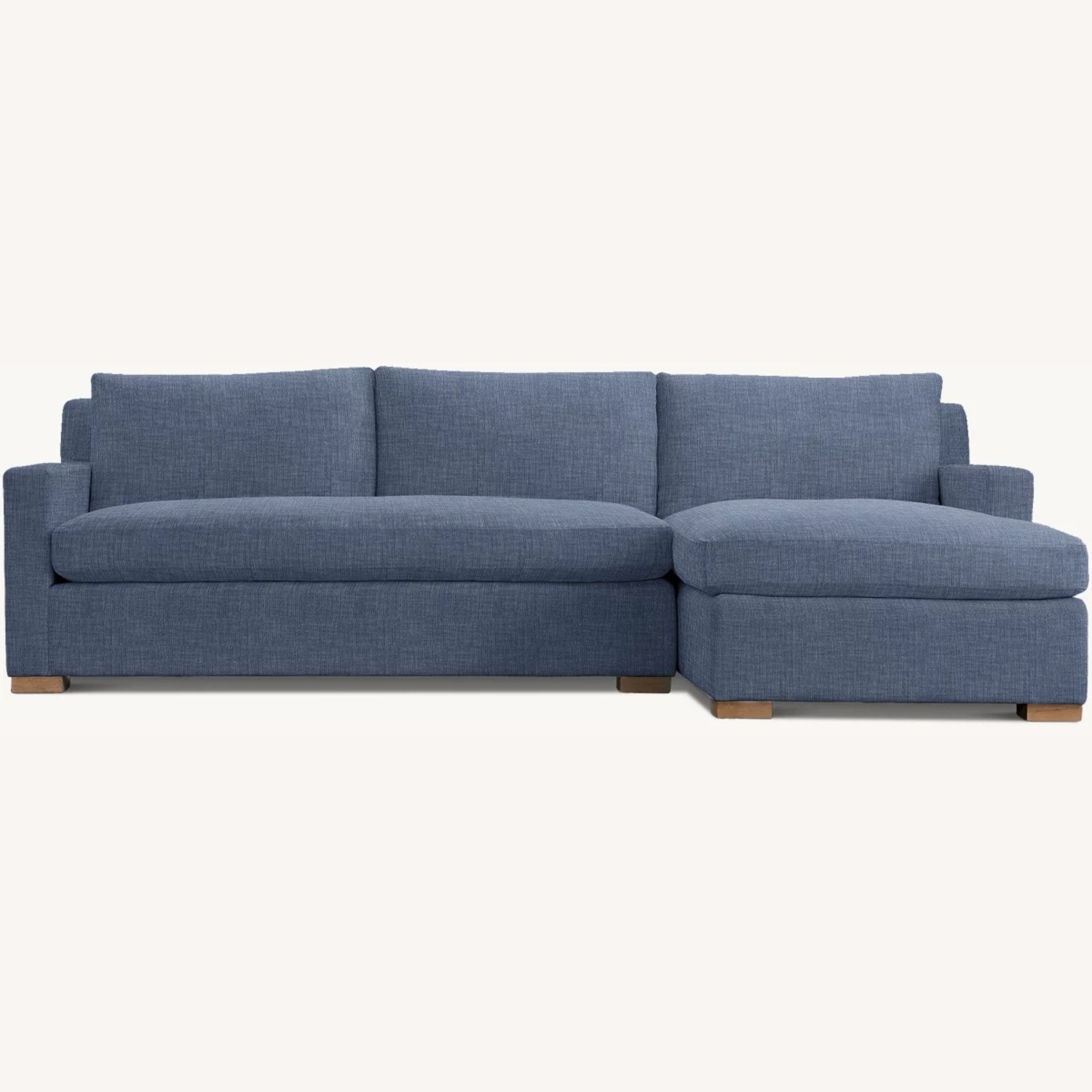 Restoration Hardware Blue Linen Chaise Lounge - image-7