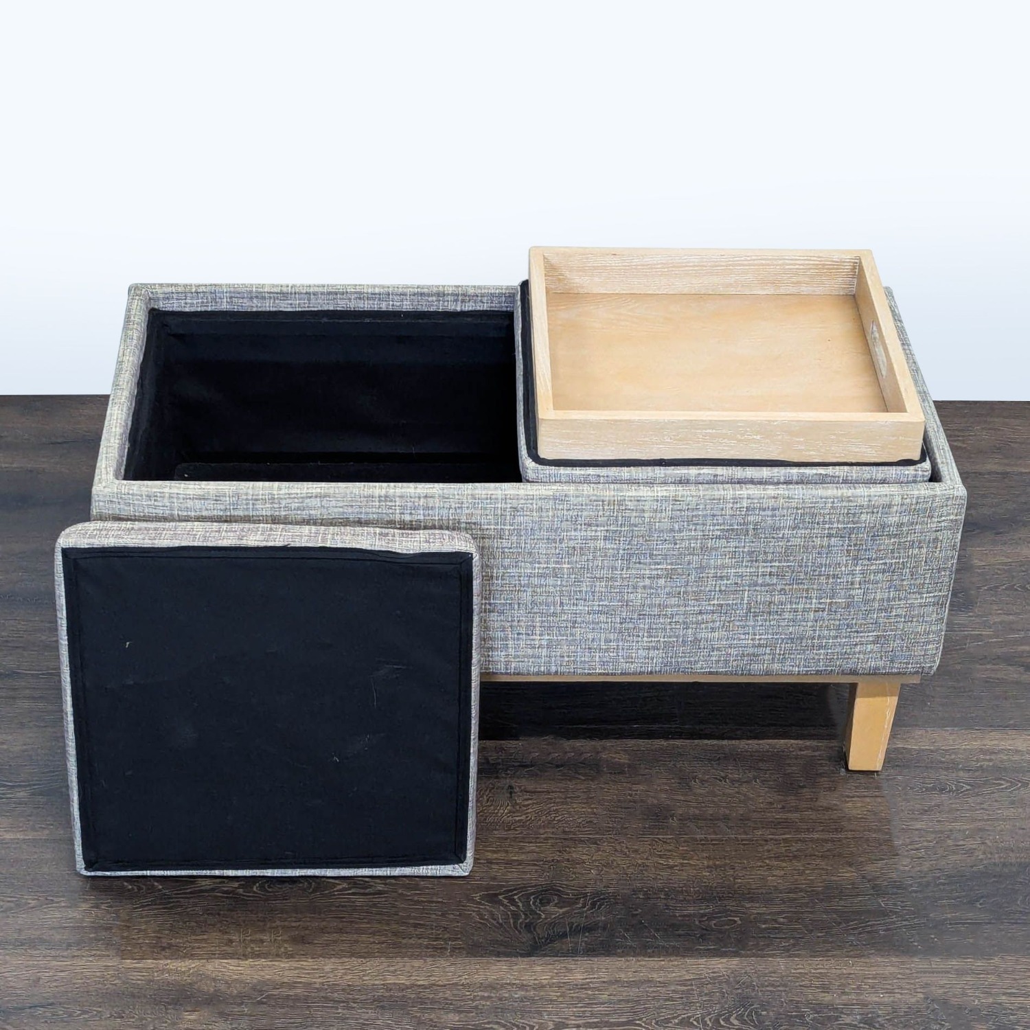 Mid-Century Style Storage Ottoman/Coffee Table	 - image-5