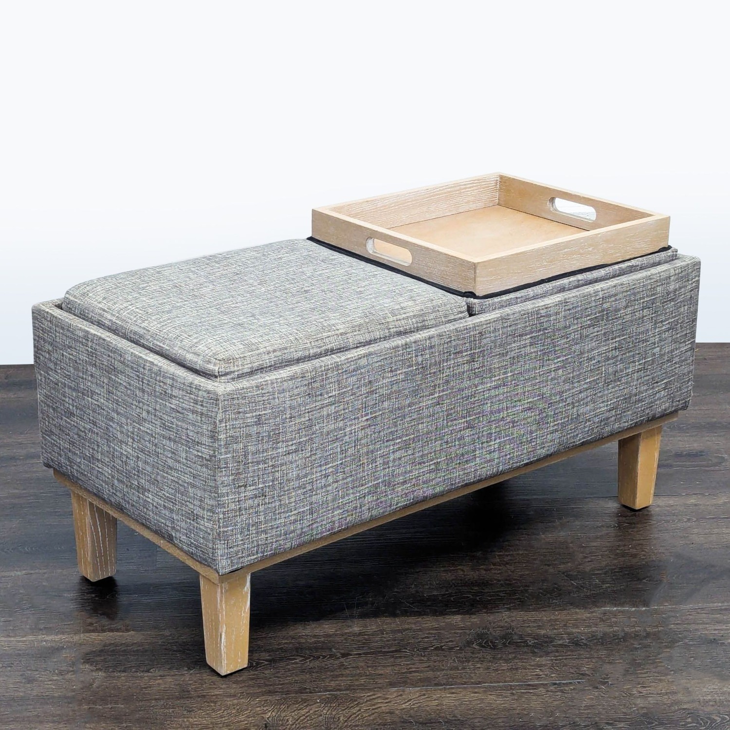 Mid-Century Style Storage Ottoman/Coffee Table	 - image-6