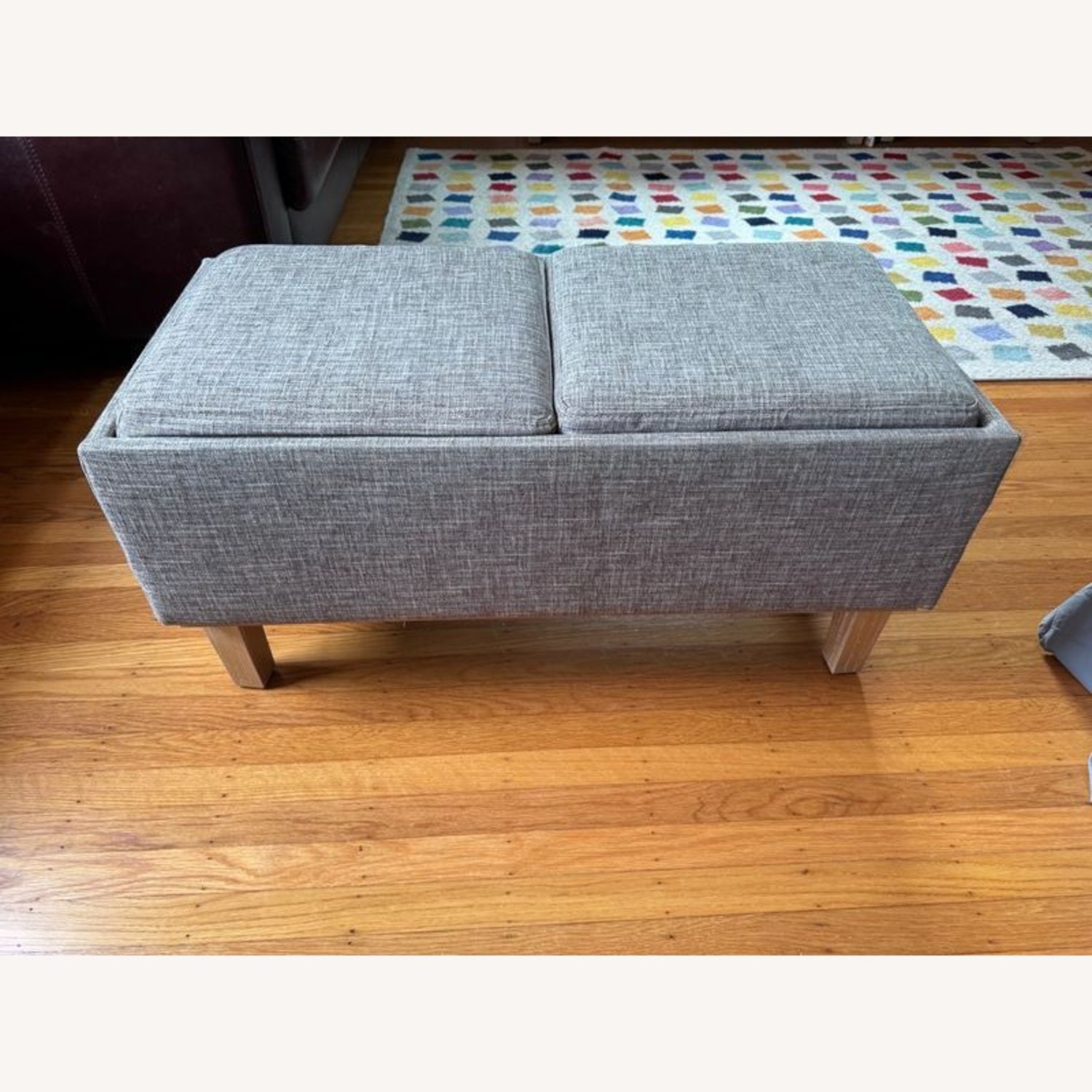 Mid-Century Style Storage Ottoman/Coffee Table	 - image-1