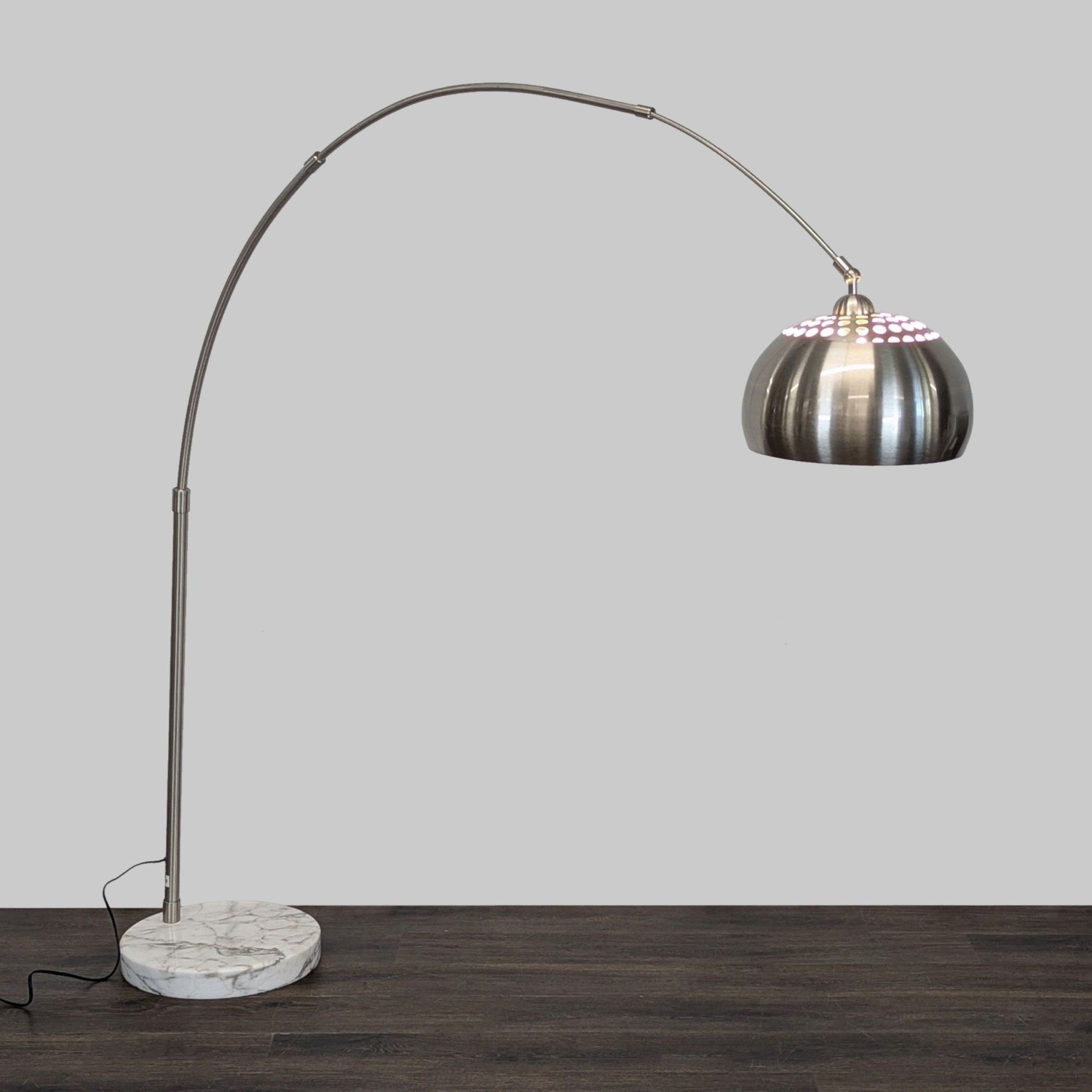 EQ3 Adjustable Arc Floor Lamp with Marble Base - image-3