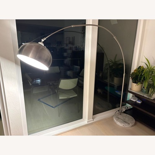Used EQ3 Adjustable Arc Floor Lamp with Marble Base for sale on AptDeco