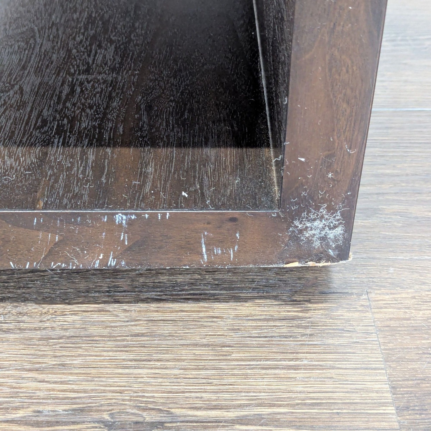 Modern Dark Wood Three-Tier Bookshelf - image-8