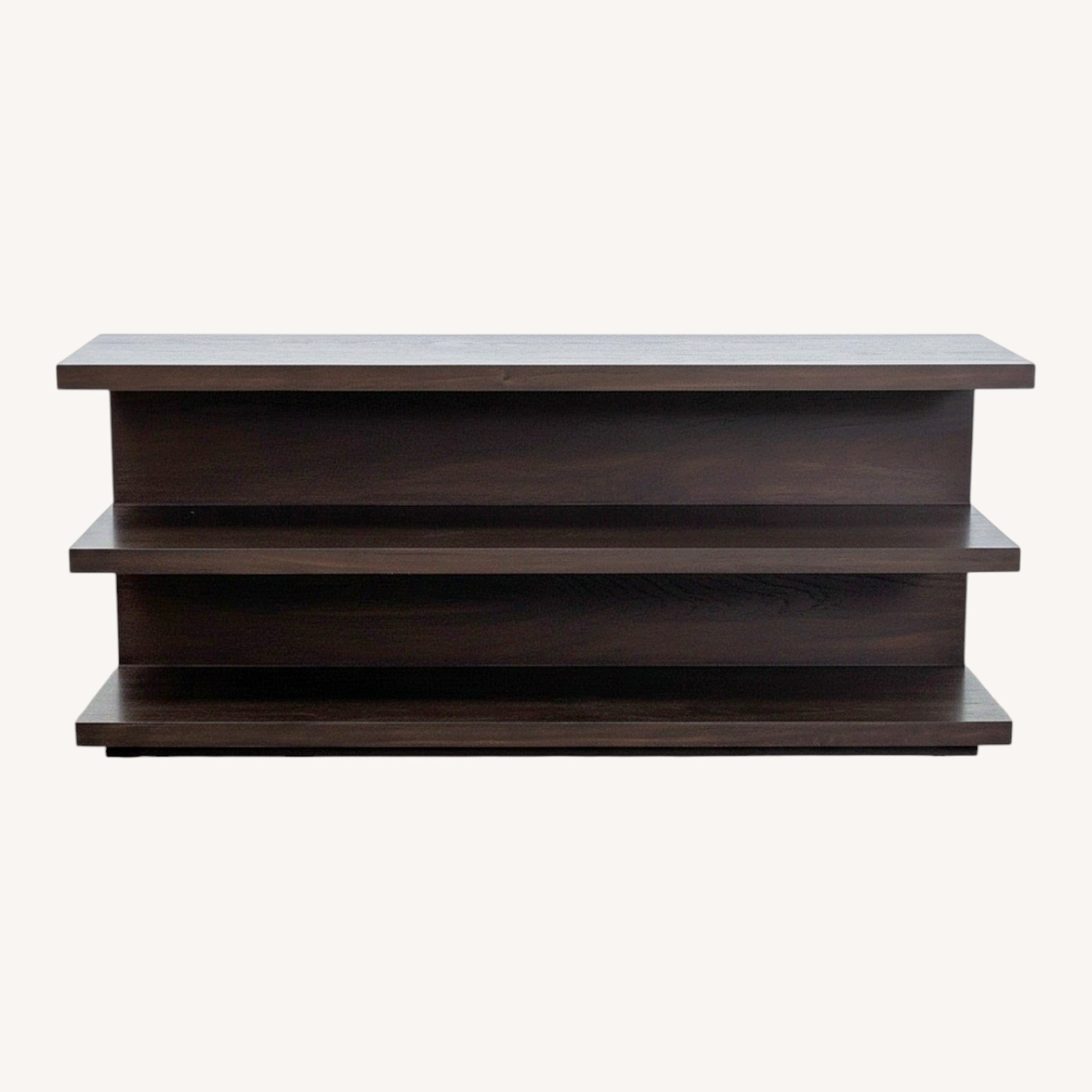 Modern Dark Wood Three-Tier Bookshelf - image-0