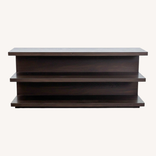 Used Modern Dark Wood Three-Tier Bookshelf for sale on AptDeco