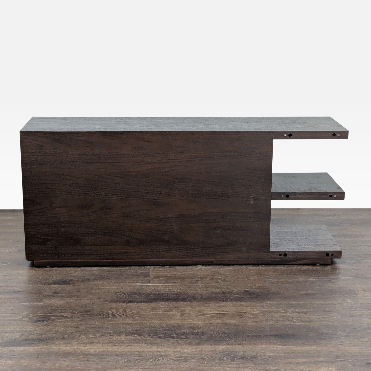 Modern Dark Wood Three-Tier Bookshelf - image-5