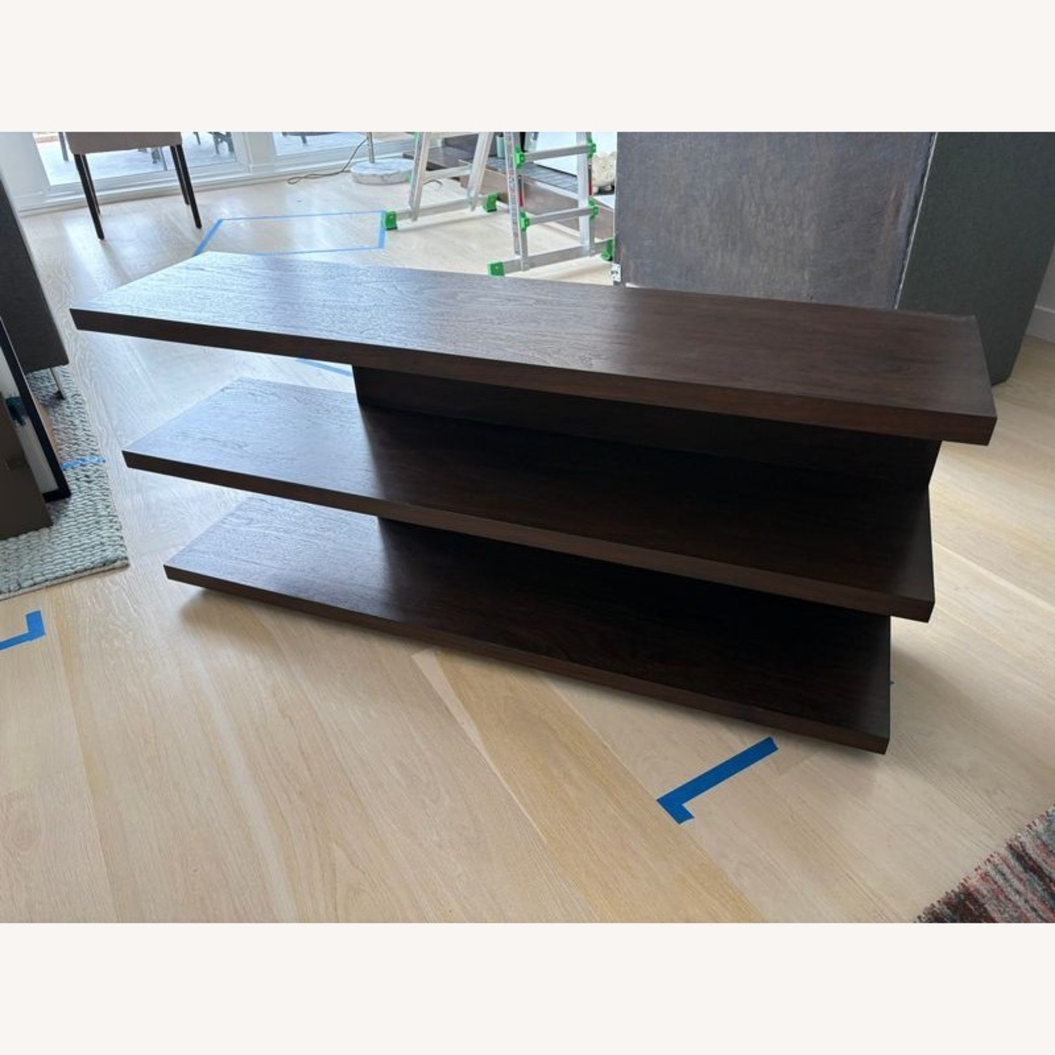 Modern Dark Wood 3-Tier Bookshelf with Open Shelves - image-8