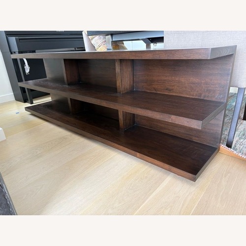 Used Modern Dark Wood 3-Tier Bookshelf with Open Shelves for sale on AptDeco