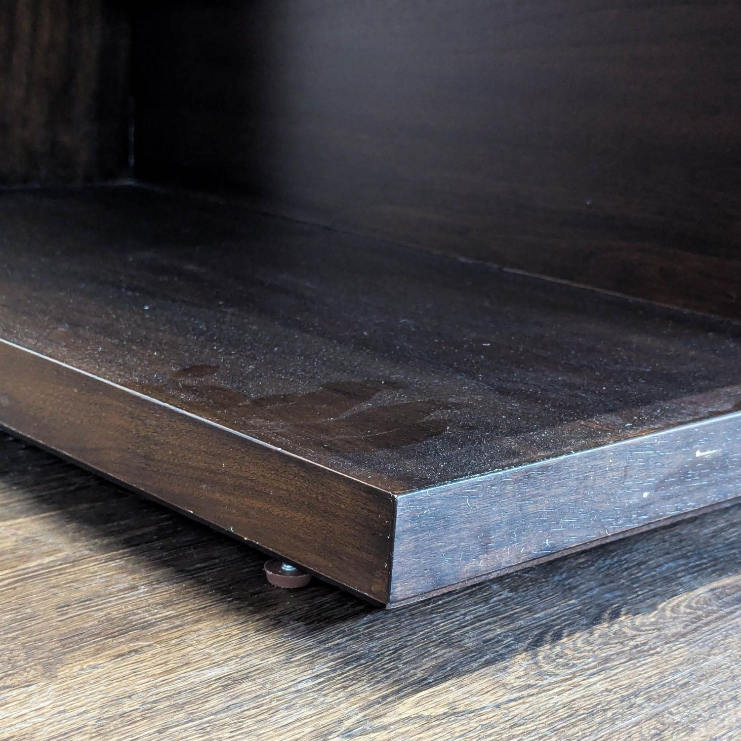 Modern Dark Wood 3-Tier Bookshelf with Open Shelves - image-7