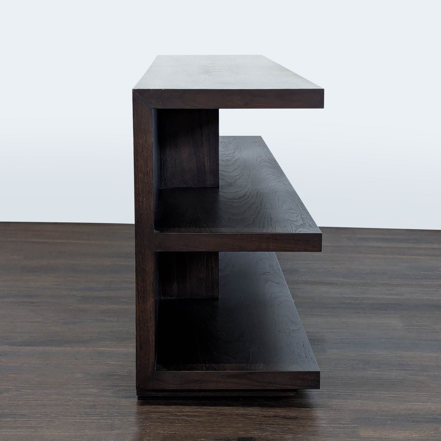 Modern Dark Wood 3-Tier Bookshelf with Open Shelves - image-4