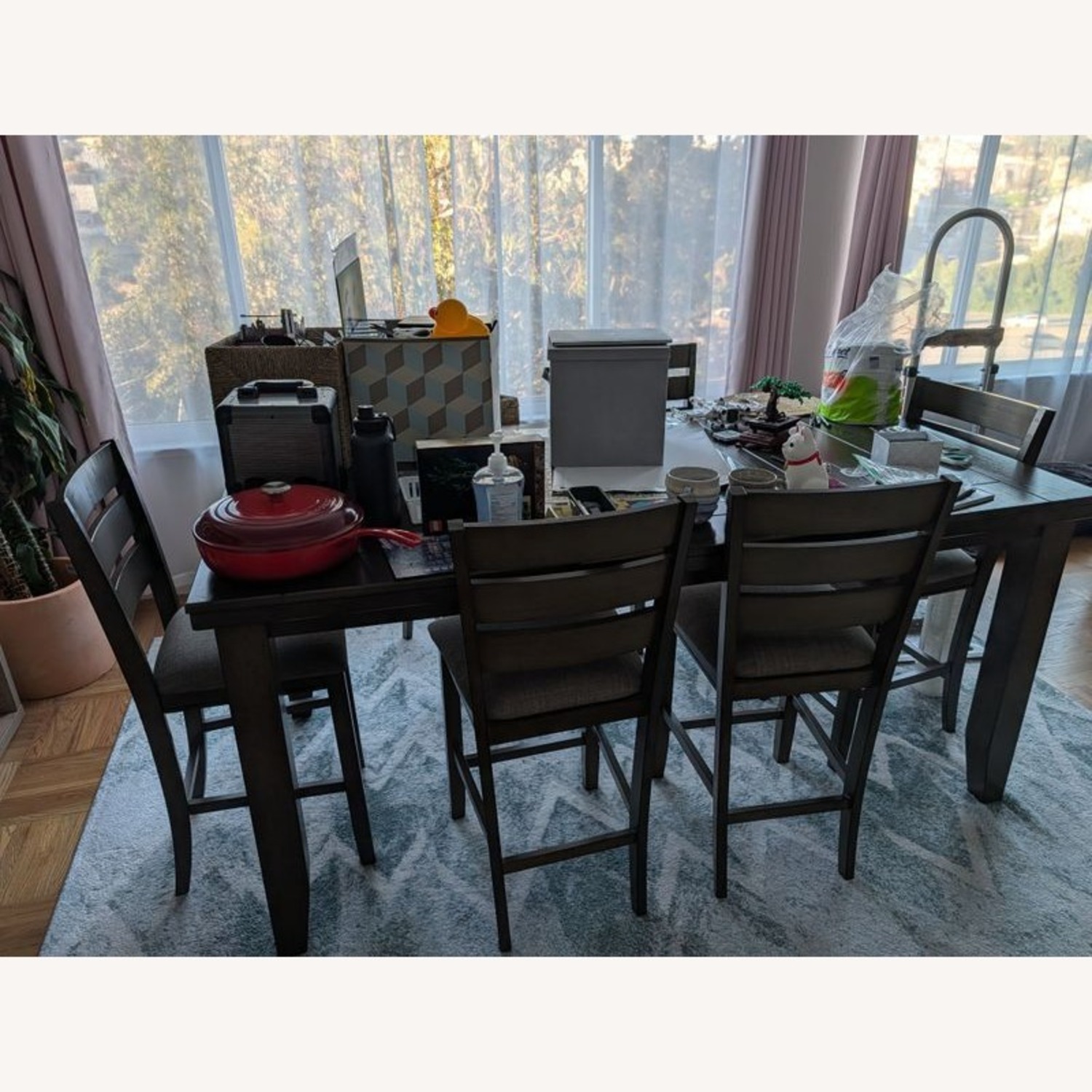 Crown Mark Bardstown Wheat Charcoal Counter Height Table - image-6