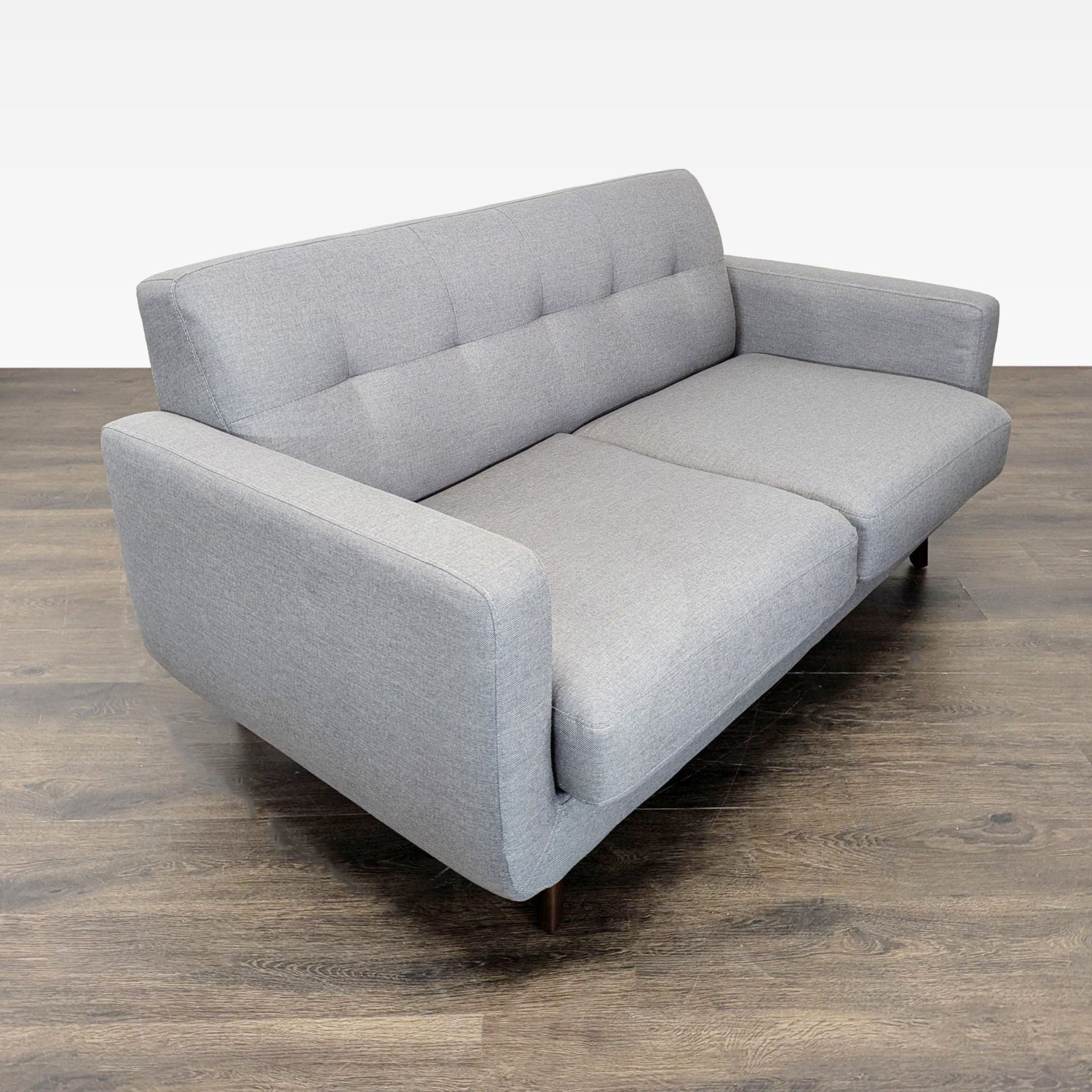 Living Spaces Allie Modern Gray Loveseat - image-2