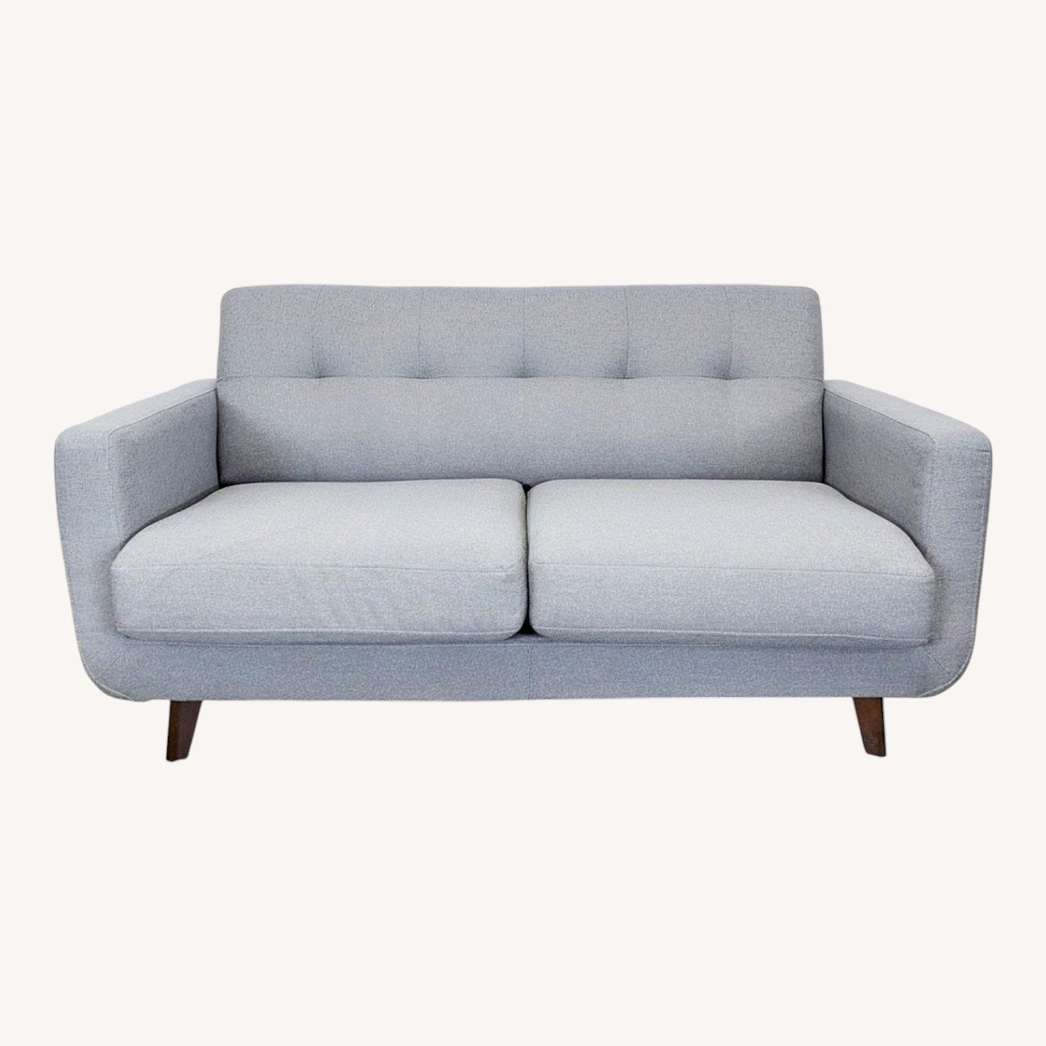 Living Spaces Allie Modern Gray Loveseat - image-0