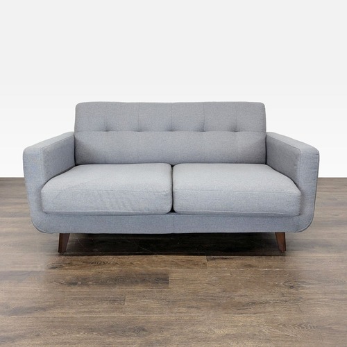 Used Living Spaces Allie Modern Gray Loveseat for sale on AptDeco