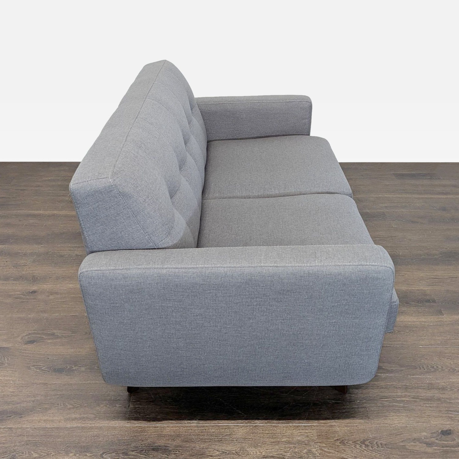 Living Spaces Allie Modern Gray Loveseat - image-4