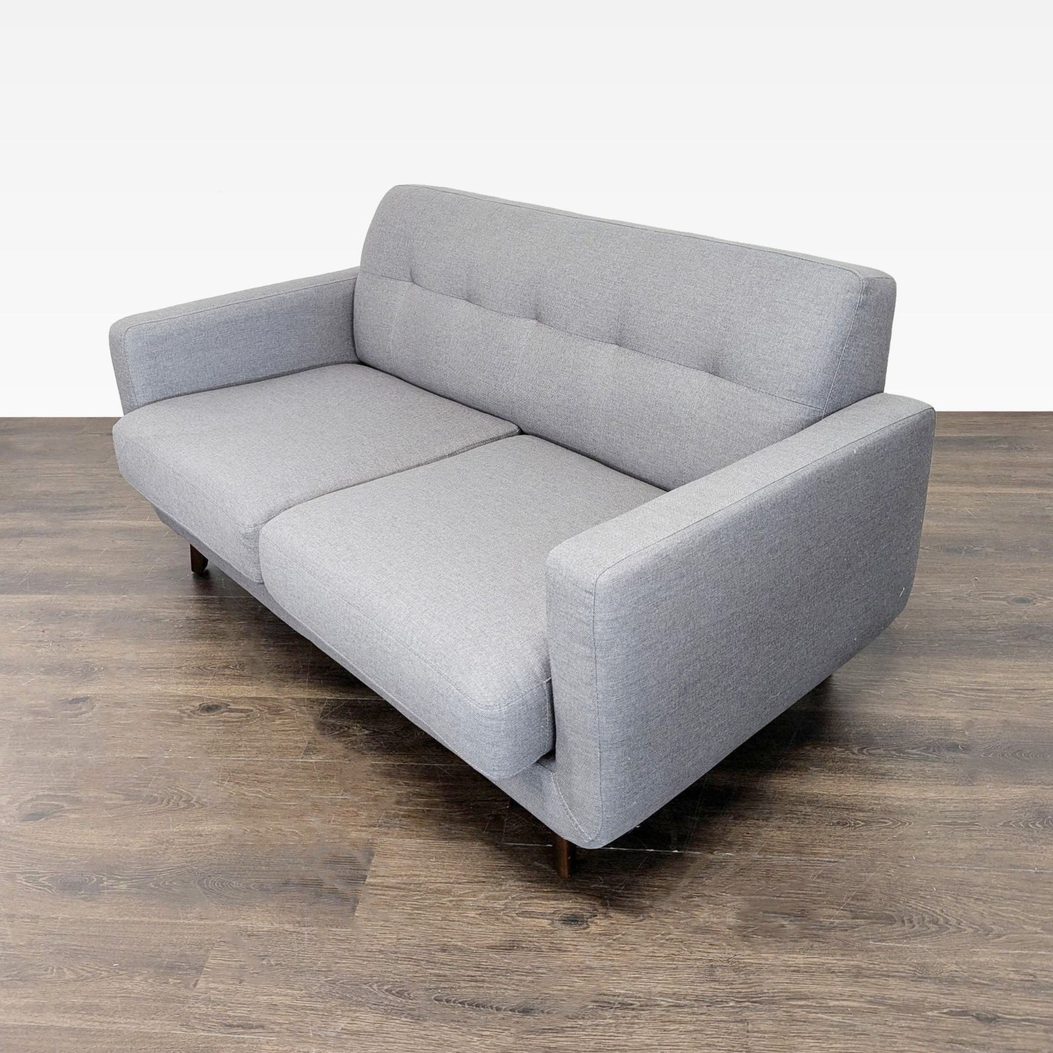 Living Spaces Allie Modern Gray Loveseat - image-3