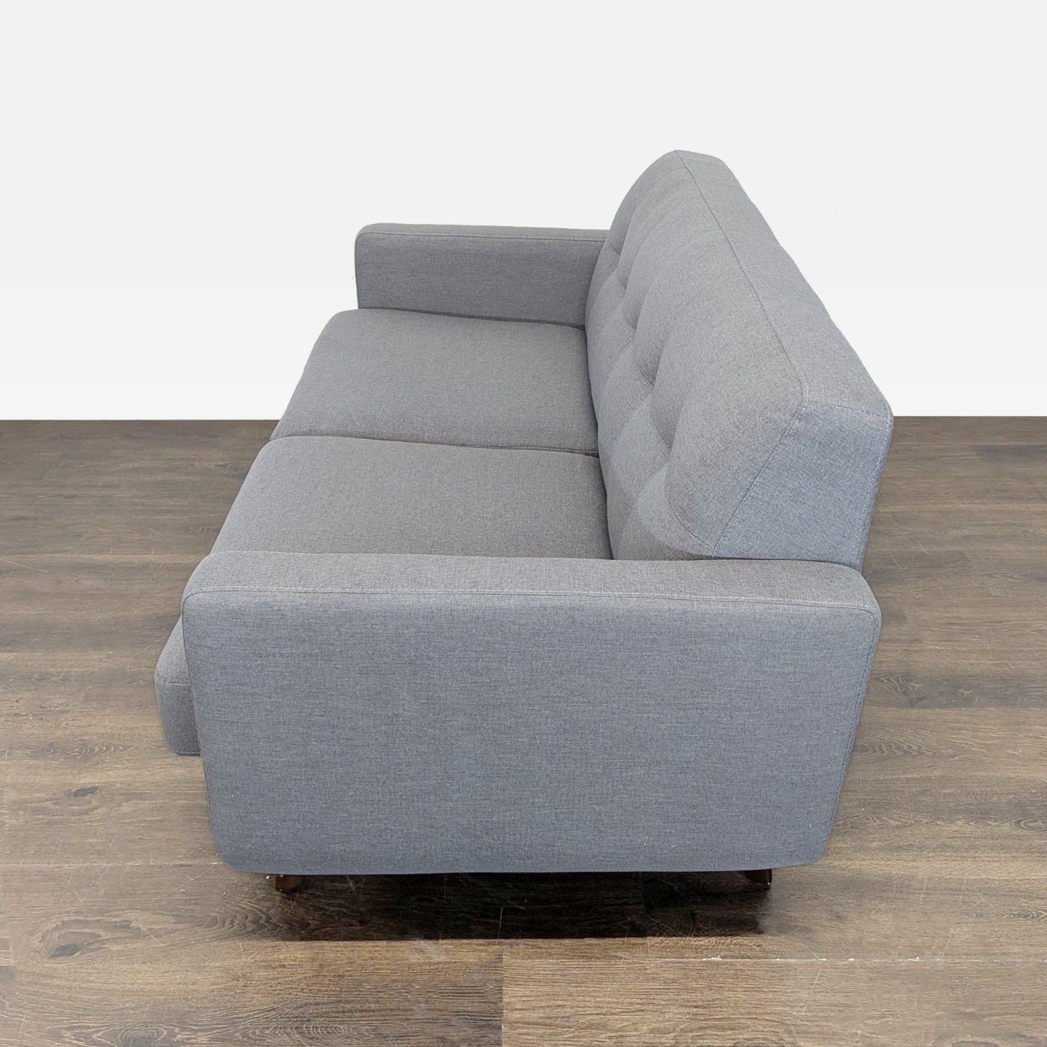Living Spaces Allie Modern Gray Loveseat - image-7