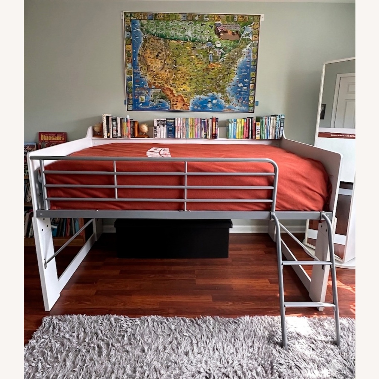 Twin Loft Bunk Bed with Desk, Storage - image-2