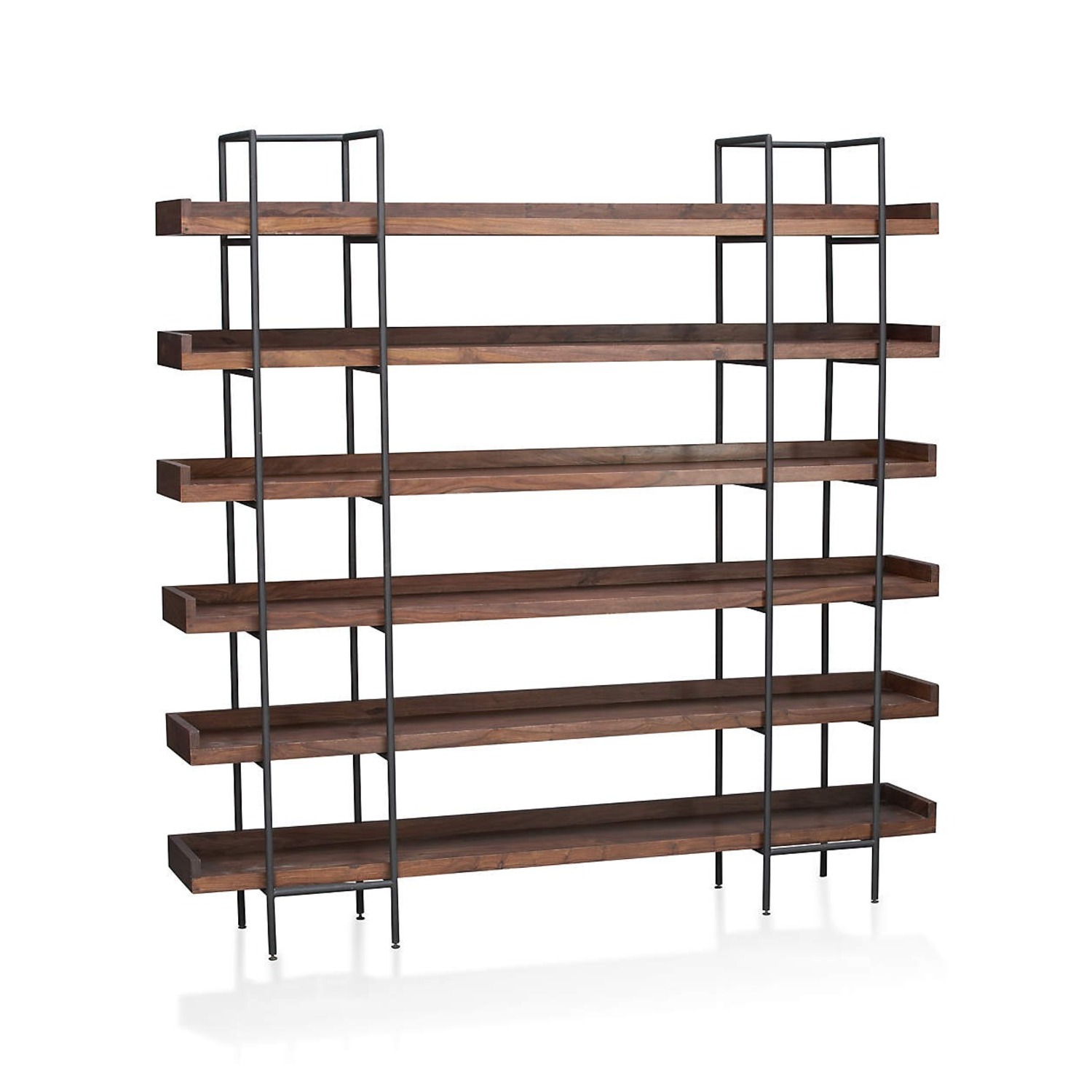 Crate & Barrel Beckett Dark Brown Wood Bookcase - image-1