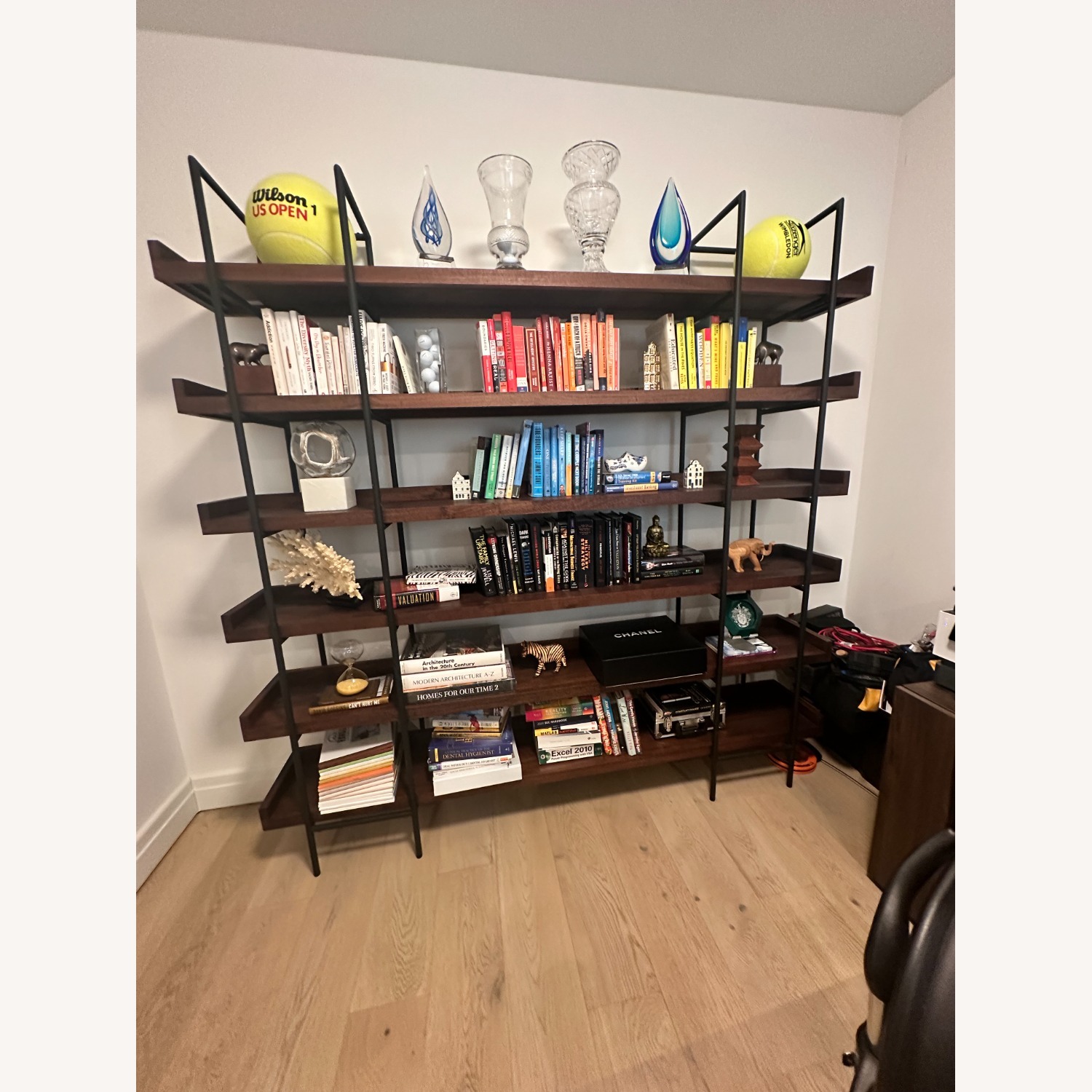 Crate & Barrel Beckett Dark Brown Wood Bookcase - image-3