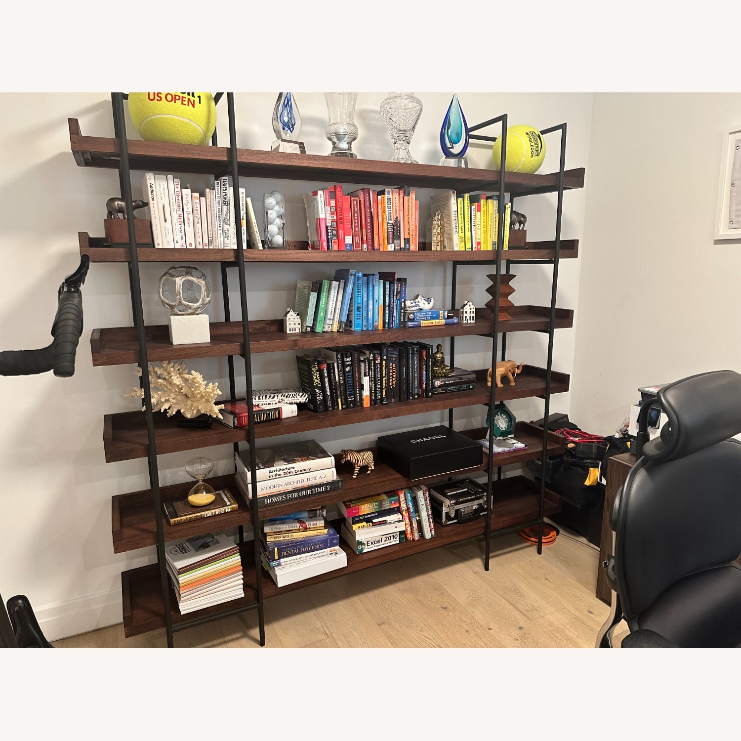 Crate & Barrel Beckett Dark Brown Wood Bookcase - image-4