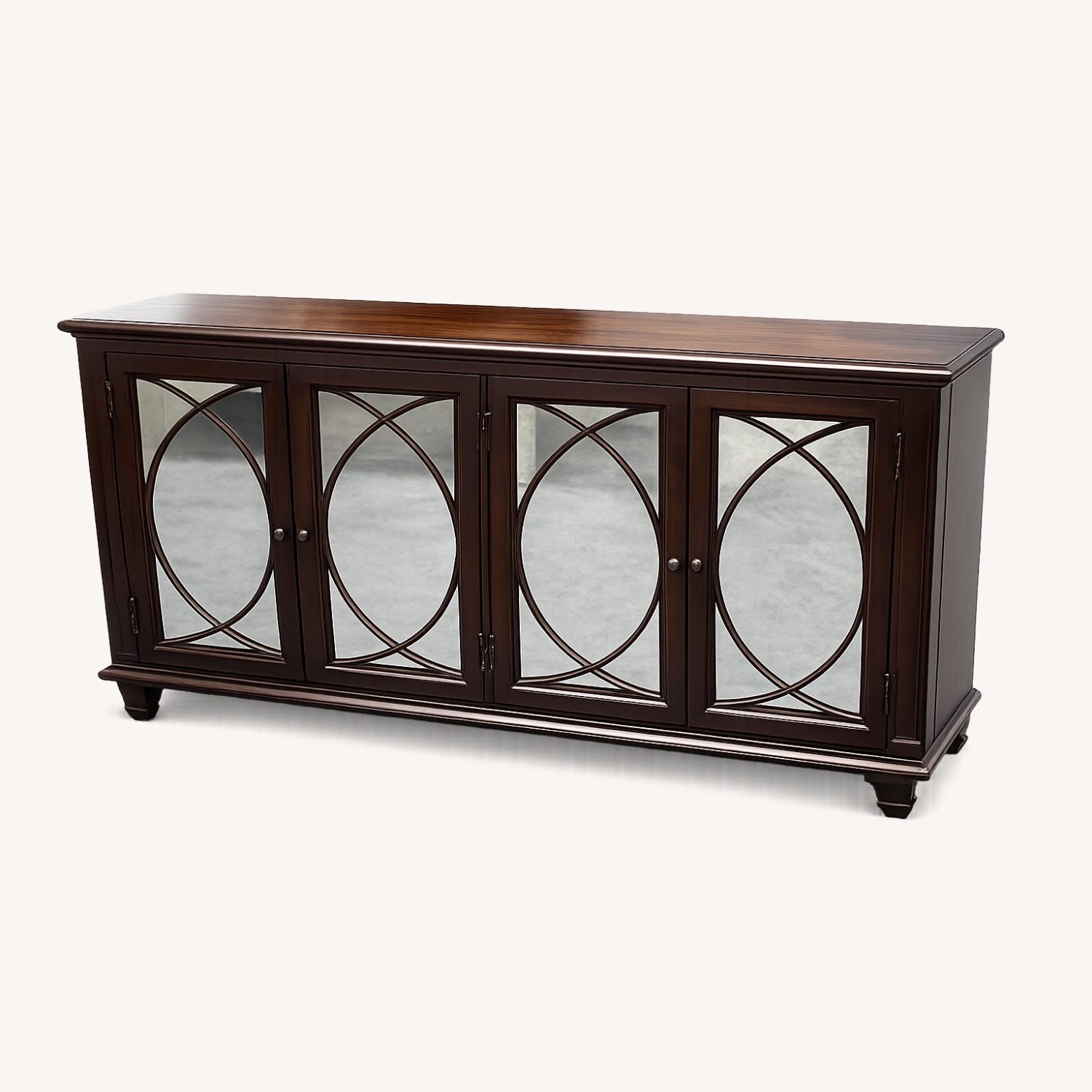 Ethan Allen Dark Brown Wood Bar Cart - image-1