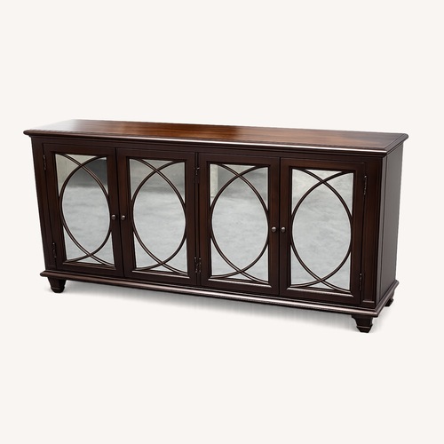 Used Ethan Allen Dark Brown Wood Bar Cart for sale on AptDeco