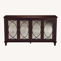 Ethan Allen Dark Brown Wood Bar Cart