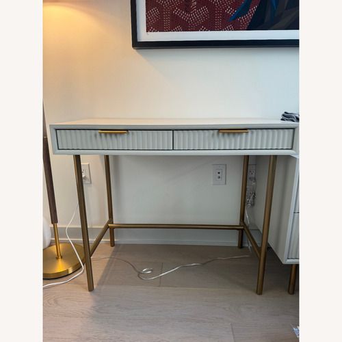 Used West Elm Quinn White Wood Mini Desk for sale on AptDeco