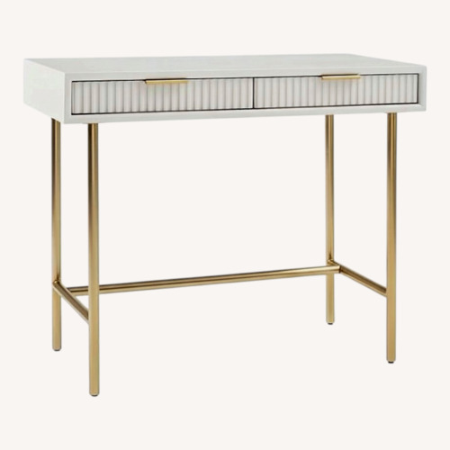 Used West Elm Quinn White Wood Mini Desk for sale on AptDeco