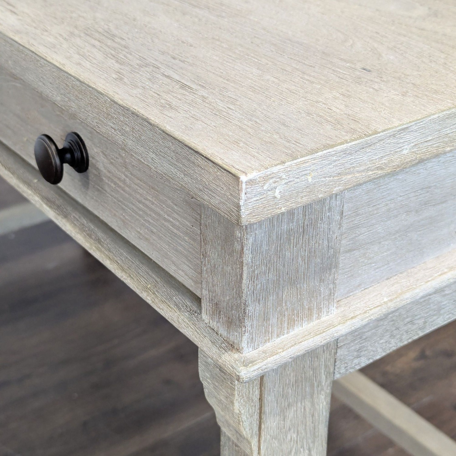 Simple Wooden Desk with Three Drawers & Light Gray - image-10