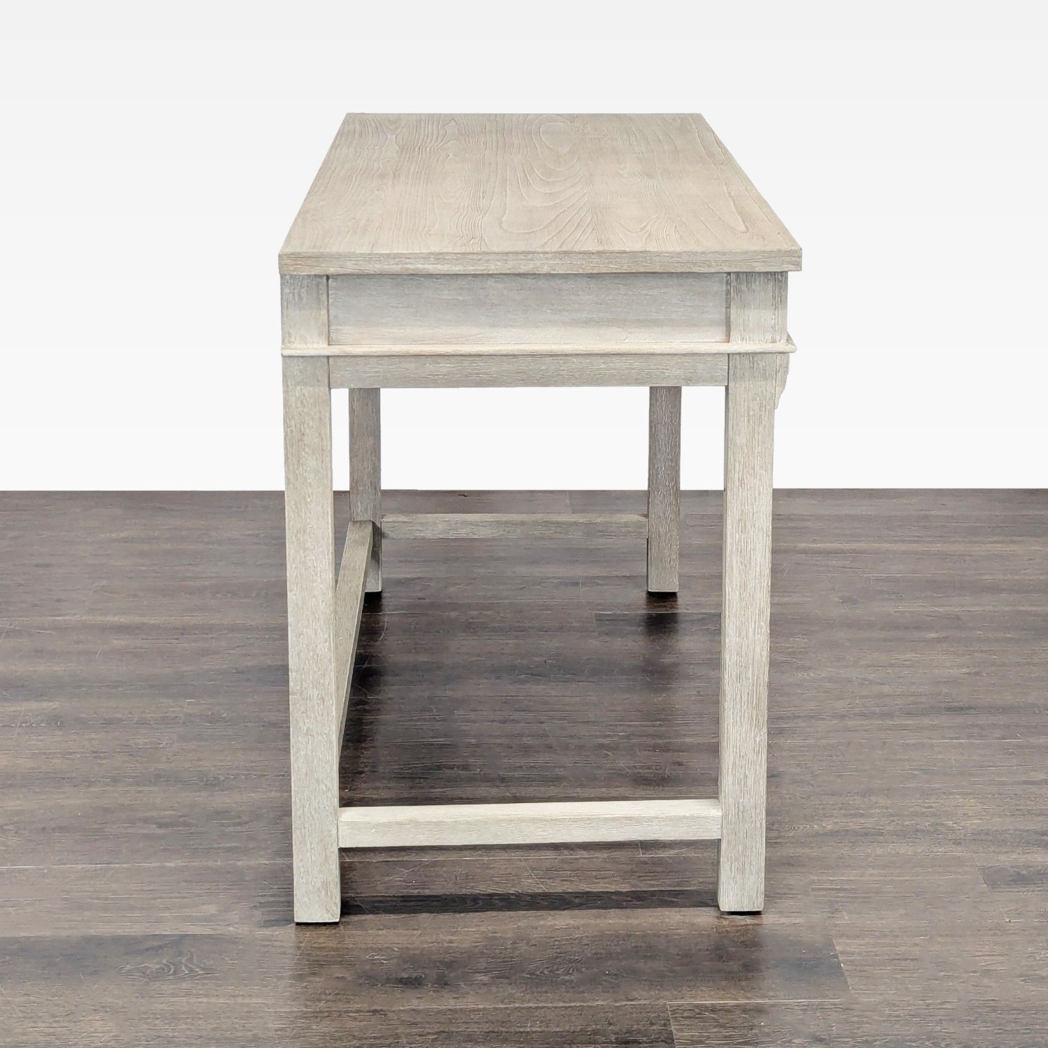 Simple Wooden Desk with Three Drawers & Light Gray - image-7