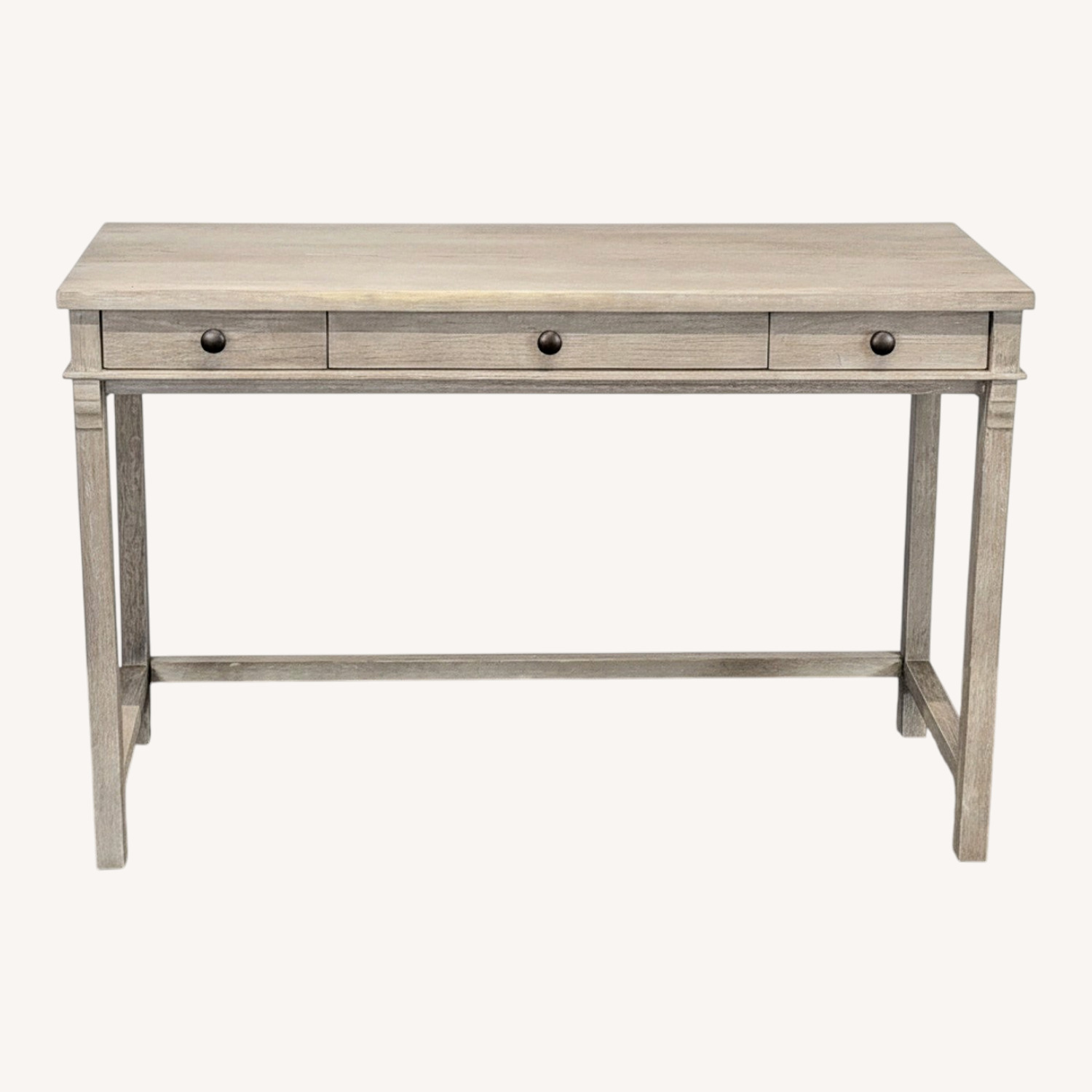 Simple Wooden Desk with Three Drawers & Light Gray - image-0