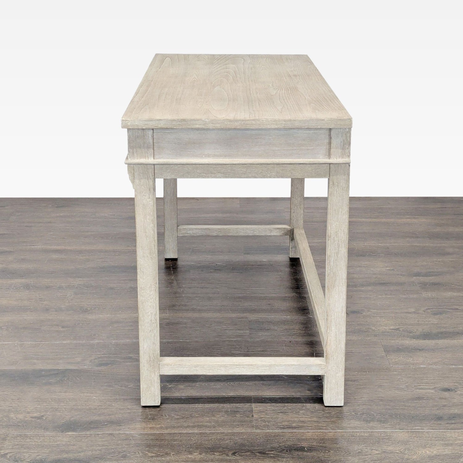Simple Wooden Desk with Three Drawers & Light Gray - image-9